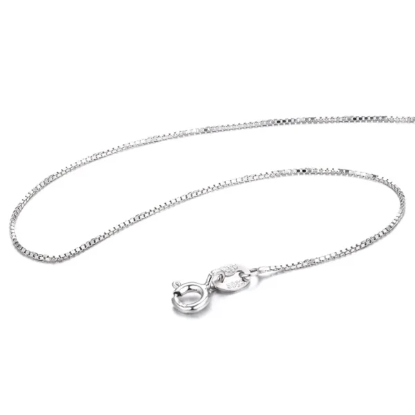 35cm-80cm 0.65mm Thin Real 925 Sterling Silver Slim Box Chain Necklace Women Girls Jewelry Kolye Collares Collier