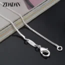 ZDADAN 100% Genuine 925 Sterling Silver 2mm Box Chain Necklace For Women Fashion Jewelry