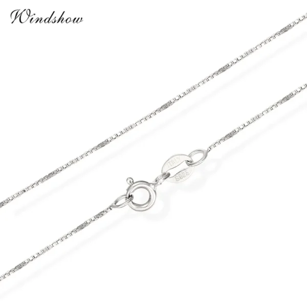 35cm-80cm 0.65mm Thin Real 925 Sterling Silver Slim Box Chain Necklace Women Girls Jewelry Kolye Collares Collier - Image 6