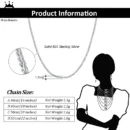 ORSA JEWELS Italian Handmade 1.2mm Chopin Chain Necklace Solid 925 Sterling Silver Man Woman Neck Chain Jewelry for Pendant SC53