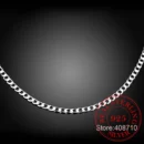 40cm-75cm 4mm 925 Sterling Silver Side Curb Chain Choker Necklace Women Girls Jewelry Colar Collier Collares Mujer Kolye