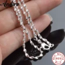 New 2mm Water Ripple Necklace For Women'S Fashion 925 Jewelry Sterling Silver Necklace With Chain