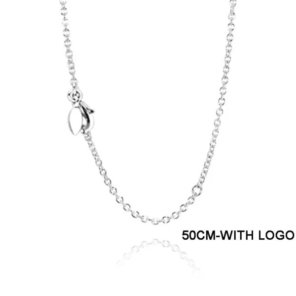 925 Sterling Silver Necklace Fit Original Pandora Pendants 50-60cm Adjustable Length Thin Necklace Women Fashion Jewelry Gift - Image 2