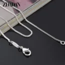 ZDADAN 100% Genuine 925 Sterling Silver 2mm Box Chain Necklace For Women Fashion Jewelry