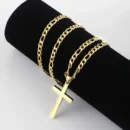 4.5MM Figaro Chain Necklace Gold 316L Stainless Steel for Men Women Fashion Jewelry Gift Cross Pendant Waterproof NK Necklaces