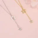 Christmas Gift 925 Sterling Silver Cute Shiny Star Choker Drop Charm Necklaces Charming Woman Wedding Party Birthday Jewelry