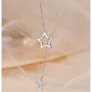 Christmas Gift 925 Sterling Silver Cute Shiny Star Choker Drop Charm Necklaces Charming Woman Wedding Party Birthday Jewelry