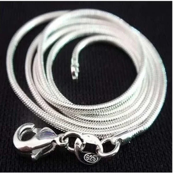 925 sterling silver necklace women, silver fashion jewelry Snake Chain 1mm Necklace 16 18 20 22 24" - Image 5