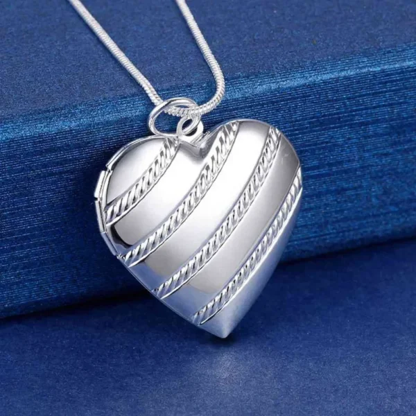 Trending products 925 Sterling Silver Necklace Heart photo frame Pendant for woman Fashion brands party wedding Jewelry gifts - Image 2