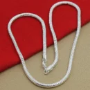 LiHong 925 Sterling Silver 16/18/20/24/22/24/26/30 Inch 3mm Snake Chain Necklace For Woman Man Wedding Engagement Jewelry