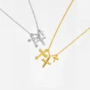 ANDYWEN Winter 925 Sterling Silver Gold Three Cross Pendant Charm Long Chain Necklace 2023 Fashion Fine Jewelry 2021 Gift