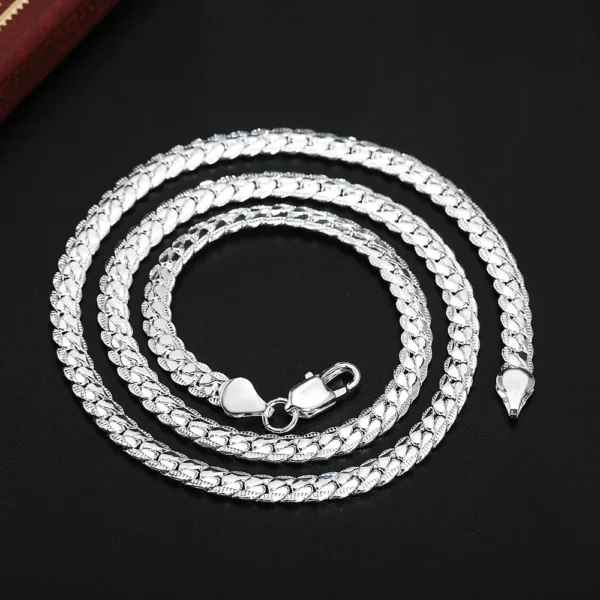 20-60cm 925 sterling Silver luxury brand design noble Necklace Chain For Woman Men Fashion Wedding Engagement Jewelry - Image 5