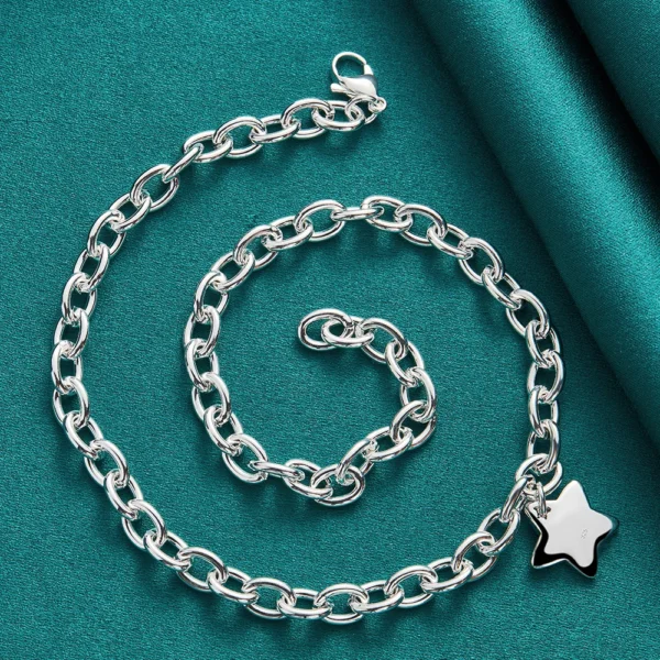 DOTEFFIL 925 Sterling Silver Star Pendant 18 Inch Chain Necklace For Woman Wedding Engagement Fashion Jewelry - Image 6