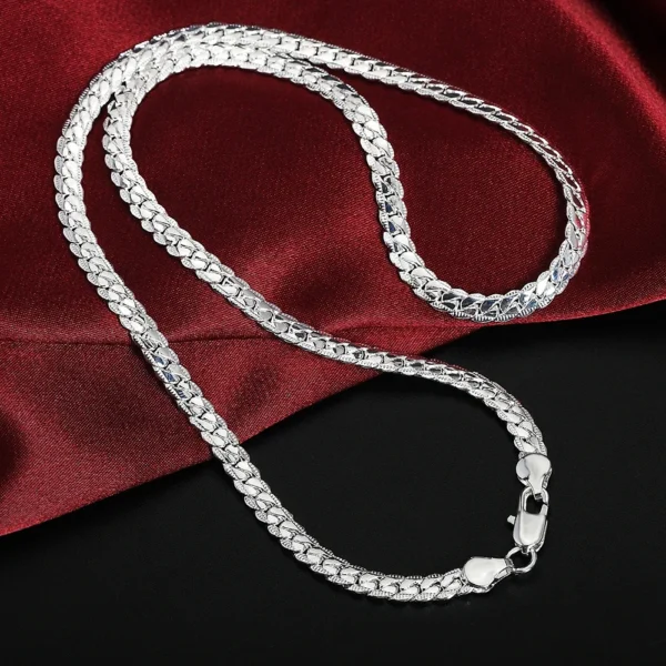 20-60cm 925 sterling Silver luxury brand design noble Necklace Chain For Woman Men Fashion Wedding Engagement Jewelry - Image 3