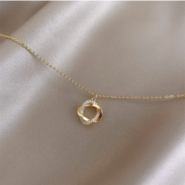 Fashion Cross Rotating 925 Sterling Silver Pendant Chain 14k Gold Plated Necklace Gold Necklace for Women Fine Jewelry