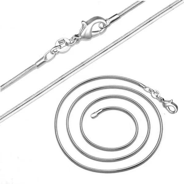 925 sterling silver necklace women, silver fashion jewelry Snake Chain 1mm Necklace 16 18 20 22 24" - Image 6