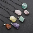 Natural Amethyst Irregular Rough Stone Pendant Clavicle Transparent Quartz Lady Fashion Jewelry Healing Lucky Necklace Gift