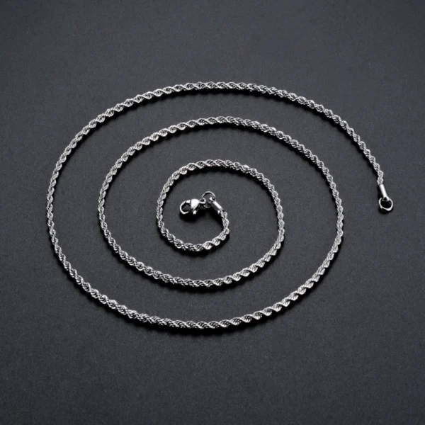 1 piece 925 sterling silver Width 2mm/3mm/4mm Rope Chain Necklace/Bracelet For Men Women Man Fashion Chain Necklace - Image 4