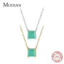 Modian Real 925 Sterling Silver Classic Charm Tourmaline Chain Necklace For Women Wedding Jewelry With Box Pendant Neckalces