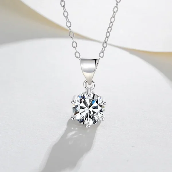 NeeTim 4ct 10mm Moissanite Necklace For Women 925 Sterling Silver Lab Diamond with Gold Plated Pendant Wedding Party Jewelry - Image 3