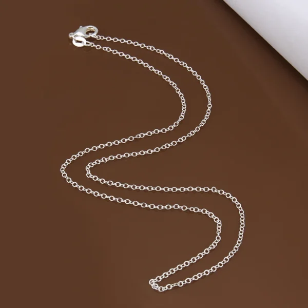 1 PCS 925 Sterling Silver 16/18/20/22/24 Inch Length 1MM Rolo Chain Fashion Necklaces For Women Men Jewelry - Image 4