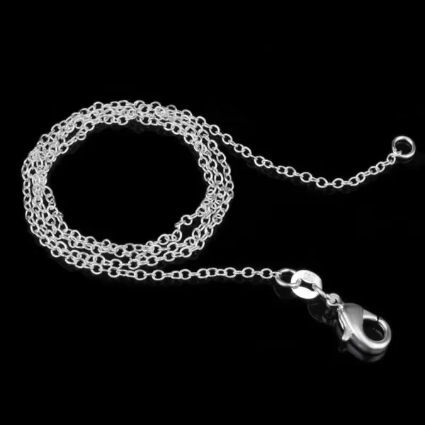 1 PCS 925 Sterling Silver 16/18/20/22/24 Inch Length 1MM Rolo Chain Fashion Necklaces For Women Men Jewelry - Image 3