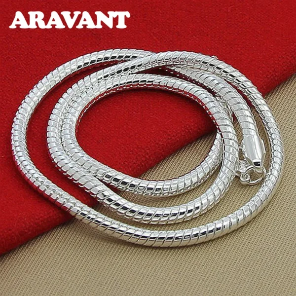 Aravant 925 Silver 1MM/2MM/3MM Snake Chain Necklace For Men Women Pendant Fashion Jewelry - Image 5