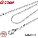 925 sterling silver necklace women, silver fashion jewelry Snake Chain 1mm Necklace 16 18 20 22 24"