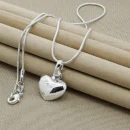 hot sale 925 Sterling Silver Solid Heart Necklace 18-30 Inch Snake Chain For Women Girl Wedding Charm Fashion Jewelry luxury