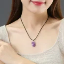 Natural Amethyst Irregular Rough Stone Pendant Clavicle Transparent Quartz Lady Fashion Jewelry Healing Lucky Necklace Gift