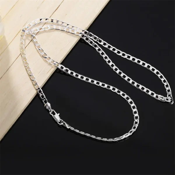 Men's 925 Sterling Silver Necklace 2/4/6/8/10/12MM 40-75cm Face Chain Necklace Lobster Clasp Men And Women Engagement Jewelry - Image 5