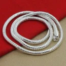 LiHong 925 Sterling Silver 16/18/20/24/22/24/26/30 Inch 3mm Snake Chain Necklace For Woman Man Wedding Engagement Jewelry