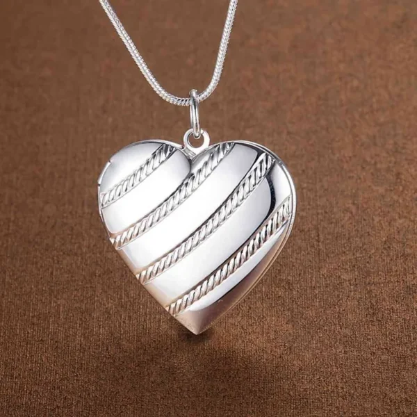 Trending products 925 Sterling Silver Necklace Heart photo frame Pendant for woman Fashion brands party wedding Jewelry gifts - Image 3