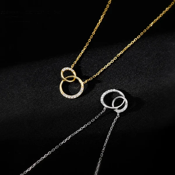 New 925 Sterling Silver Round Zirconia Necklace Charm Quality Geometric Shape Pendant Choker Women's Fine Jewelry - Image 5