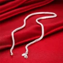 LiHong 925 Sterling Silver 16/18/20/24/22/24/26/30 Inch 3mm Snake Chain Necklace For Woman Man Wedding Engagement Jewelry