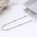 35-80cm 1mm Thin Pure 925 Sterling Silver Beads Curb Chain Choker Necklaces Women Girls Jewelry Kolye Collares Collier Ketting