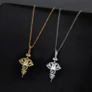 YILUOCD 18K Gold Plated Unalome Pendant Necklace Yoga Lotus Flower Healing Charms Necklaces for Women Unique Buddhism Jewelry