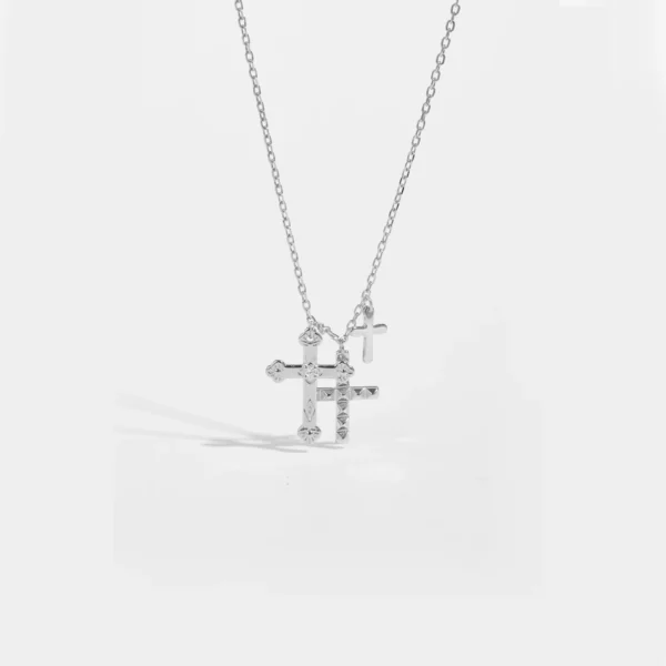 ANDYWEN Winter 925 Sterling Silver Gold Three Cross Pendant Charm Long Chain Necklace 2023 Fashion Fine Jewelry 2021 Gift - Image 5