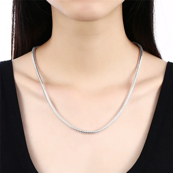 LiHong 925 Sterling Silver 16/18/20/24/22/24/26/30 Inch 3mm Snake Chain Necklace For Woman Man Wedding Engagement Jewelry - Image 6