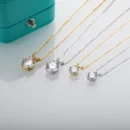 AnuJewel 1ct 3ct 5ct D Color Moissanite Diamond Top Quality 18K Gold Plated Pendant Necklace Fine Jewelry Gifts Wholesale