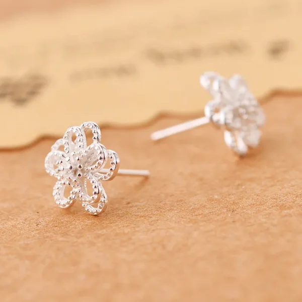 REETI 925 sterling silver flower Stud Earrings for Women Elegant Wedding Jewelry pendientes mujer moda 2019 Brincos - Image 3