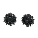 Luxury Gold Overspread Sparkly Rhinestone Clip on Earrings Round Flower Without Piercing for Women Wedding Party Jewelry