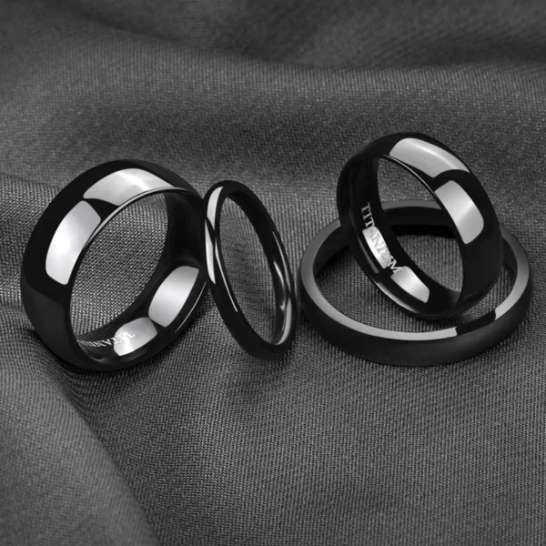 TIGRADE 2/4/6/8mm Mens Wedding Band Polished Women Titanium Simple Engagement Classic Rings Black Silver Color Lady anel 3-15 - Image 5