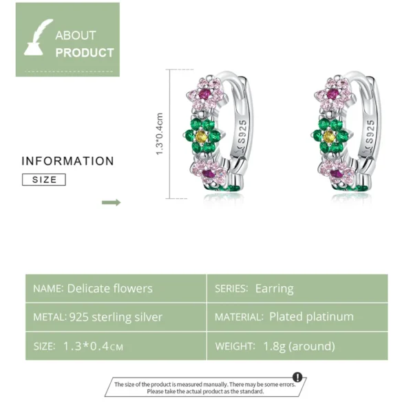 WOSTU Real 925 Sterling Silver Spring Flower Multi Color Zircon Women Wedding Party Fine Jewelry Gift For Women FICE1320 Newest - Image 4