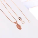 MoBuy MBNI001 Special Gemstone Marquise Citrine Necklaces & Pendants 925 Sterling Silver Rose Gold Plated Fine Jewelry For Women