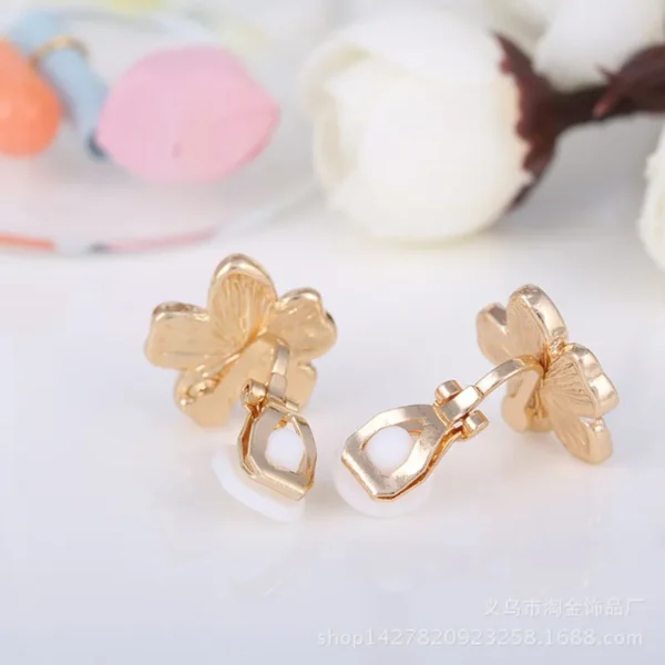 JIOFREE Korea Style Flower Shape Enamel Clip on Earrings Without Piercing for Girls Party Cute Lovely No Hole Ear Clip jewelry - Image 4