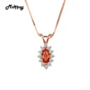 MoBuy MBNI001 Special Gemstone Marquise Citrine Necklaces & Pendants 925 Sterling Silver Rose Gold Plated Fine Jewelry For Women