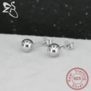 2.5-6mm Ball Stud Earrings 925 Sterling Silver High Quality Ear Studs Piercing Cartilage Small Balls Earring Body Accessories