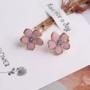 JIOFREE Korea Style Flower Shape Enamel Clip on Earrings Without Piercing for Girls Party Cute Lovely No Hole Ear Clip jewelry