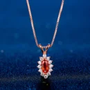 MoBuy MBNI001 Special Gemstone Marquise Citrine Necklaces & Pendants 925 Sterling Silver Rose Gold Plated Fine Jewelry For Women